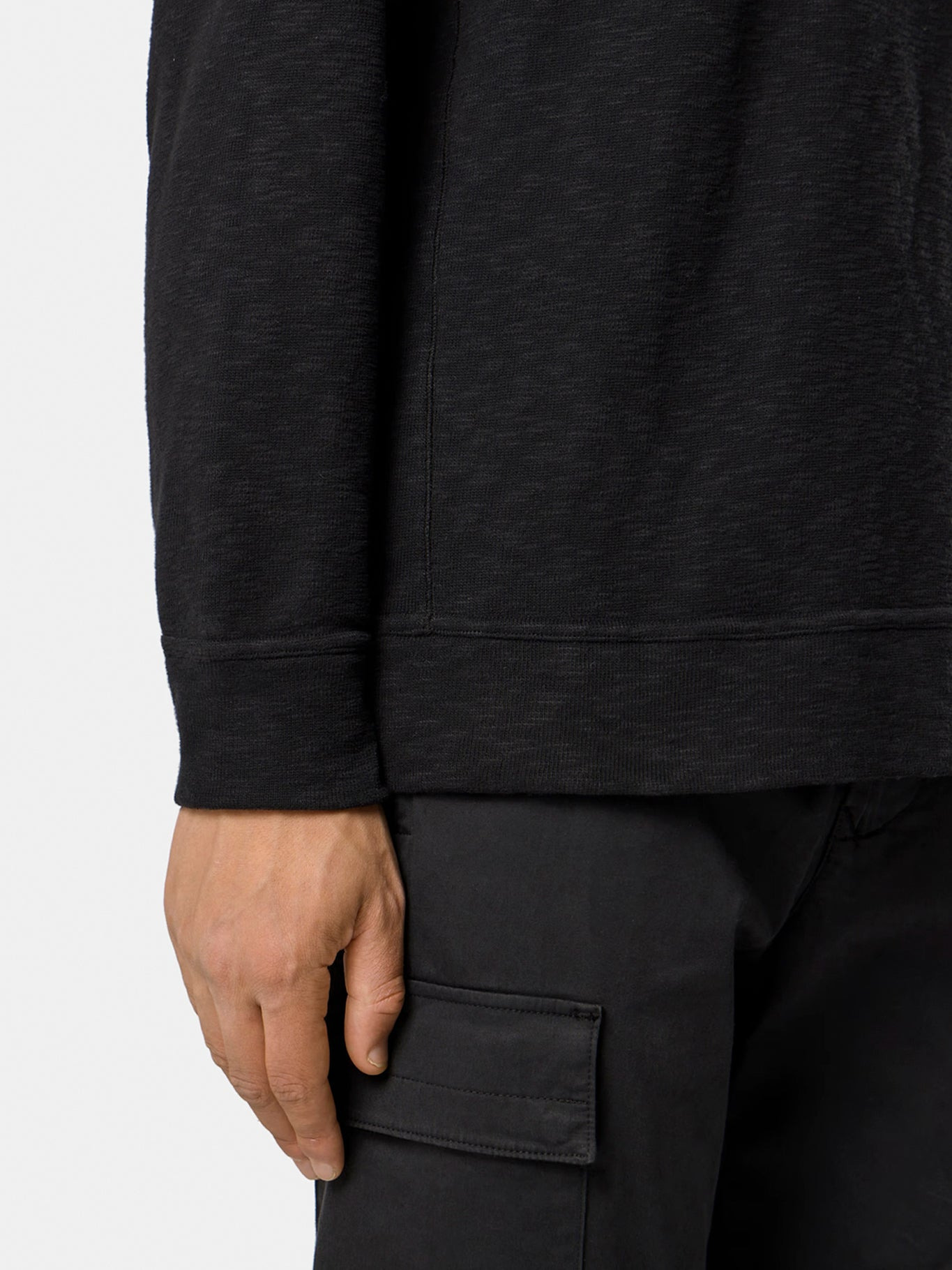 CREW NECK COTTON SWEATSHIRT WITH SIDE INLAYS - 5