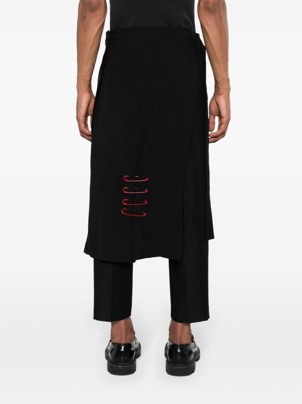 MxaMara シャツやハンドバッグに Wide Gabardine Skirt 関送込 Yohji Yamamoto pin-appliquÃ© wrap skirt | REVERSIBLE