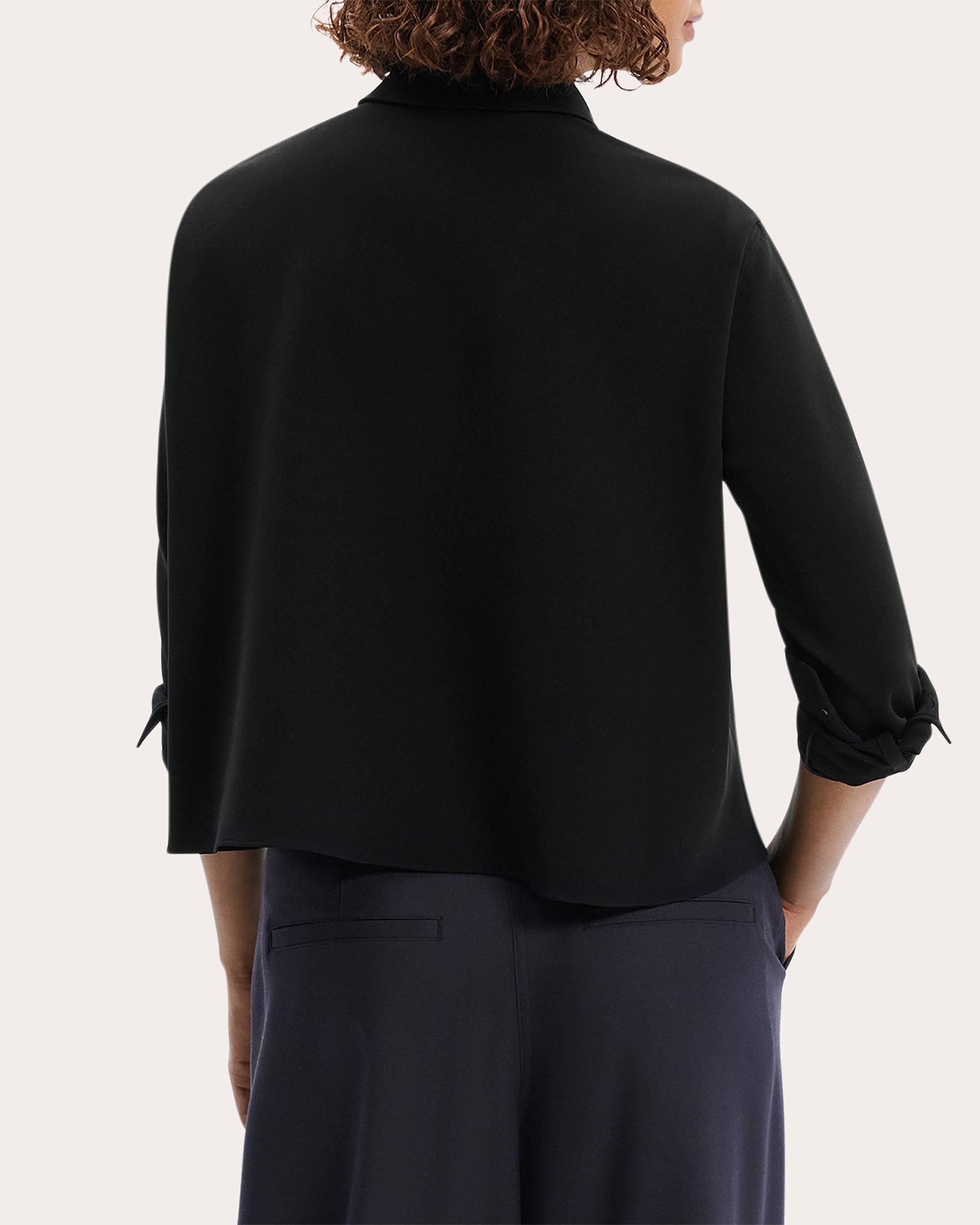 Cape-Effect Crepe Blouse - 3