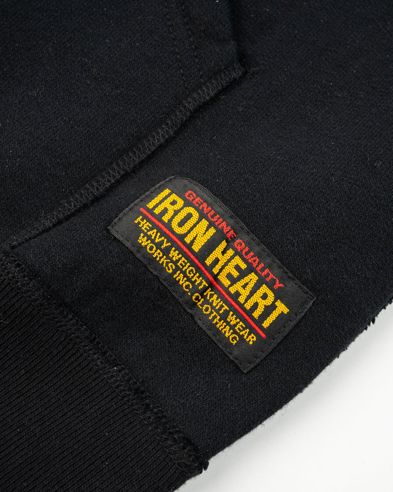 IHSW-81L-BLK PRINTED 14OZ ULTRA HEAVYWEIGHT LOOPWHEEL COTTON ZIPPERED HOODIE - BLACK 8