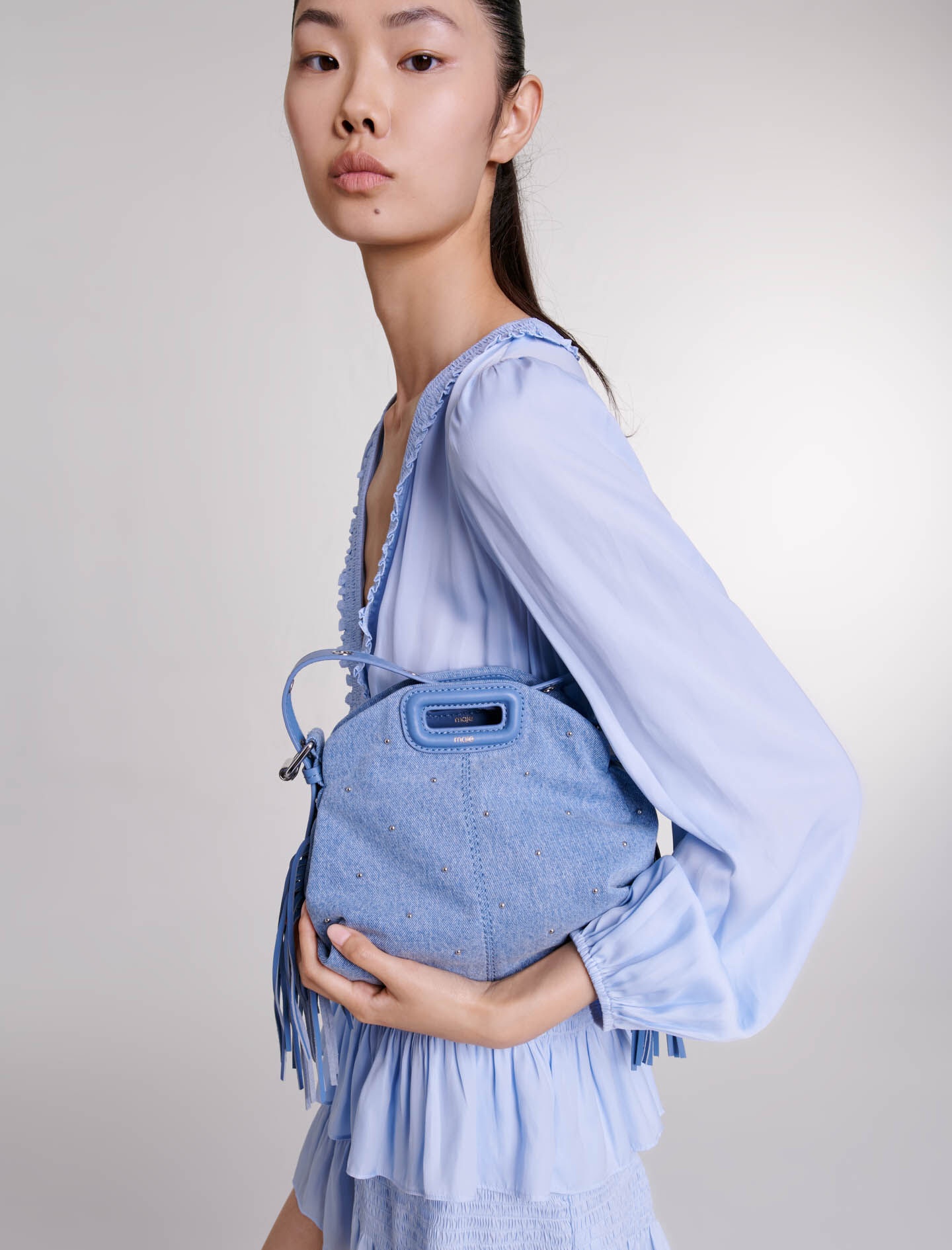 Blue ruffled dress - 3