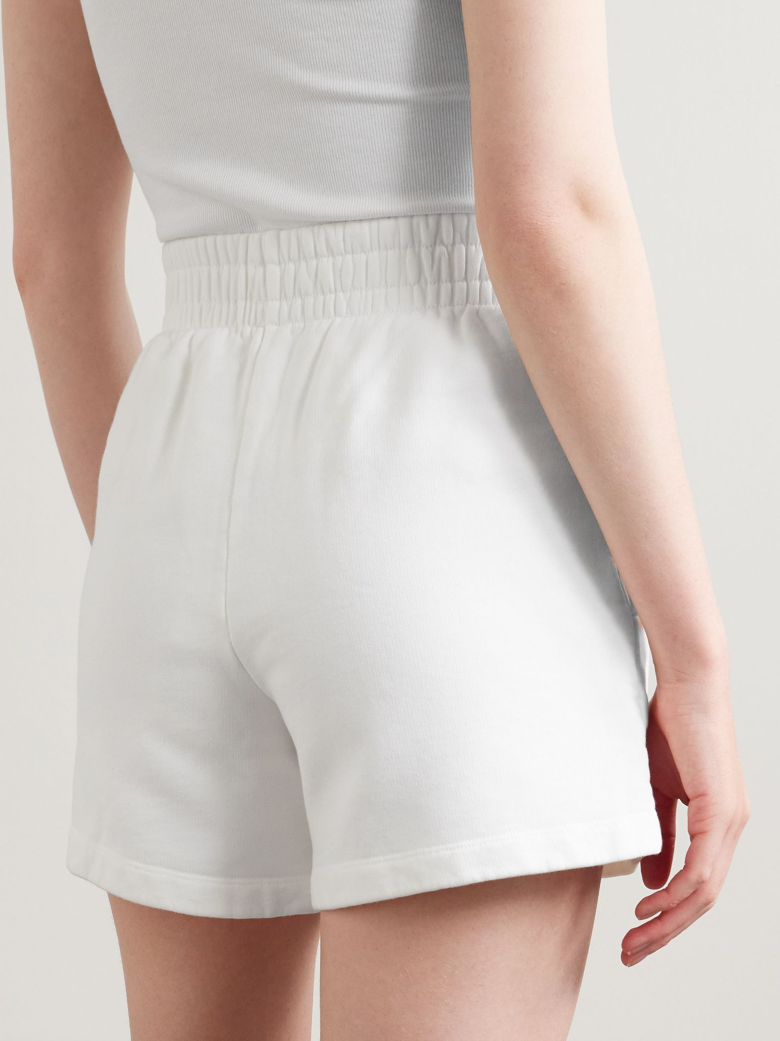 Kam embroidered cotton-jersey shorts White - 4