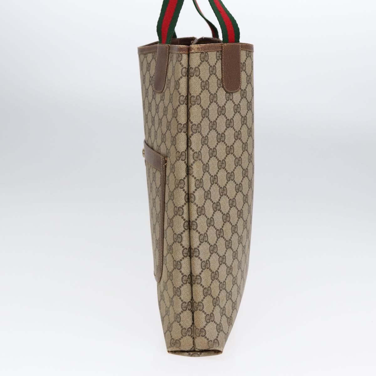 GUCCI GG Supreme Web Sherry Line Tote Bag Pvc Beige 001 080 494 - 4