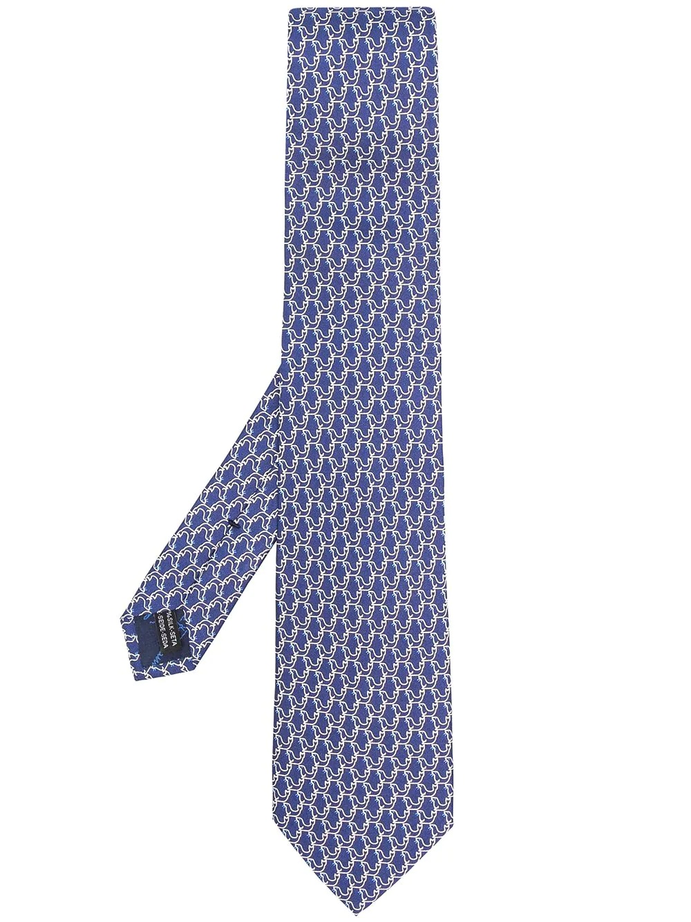 seal-print silk tie - 1