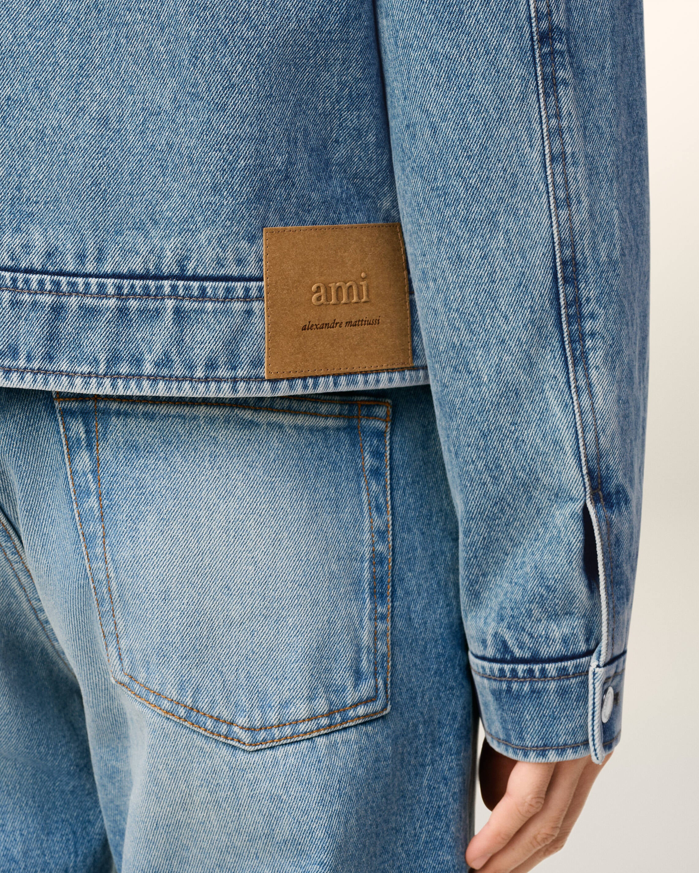 BLUE COTTON AMI DE COEUR ZIPPED JACKET - 4