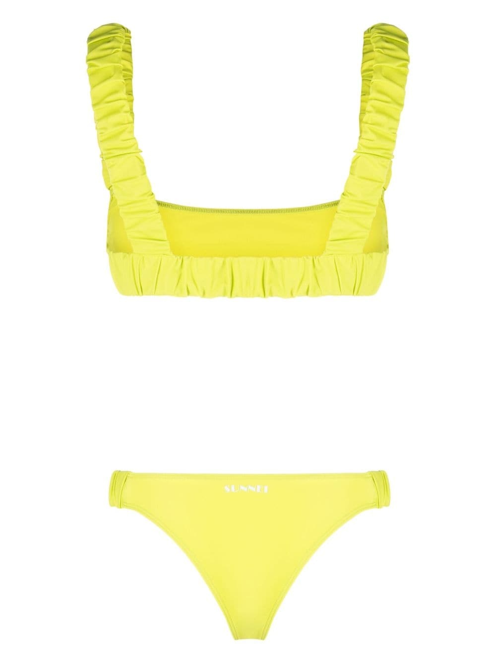 logo-print ruched bikini set - 2