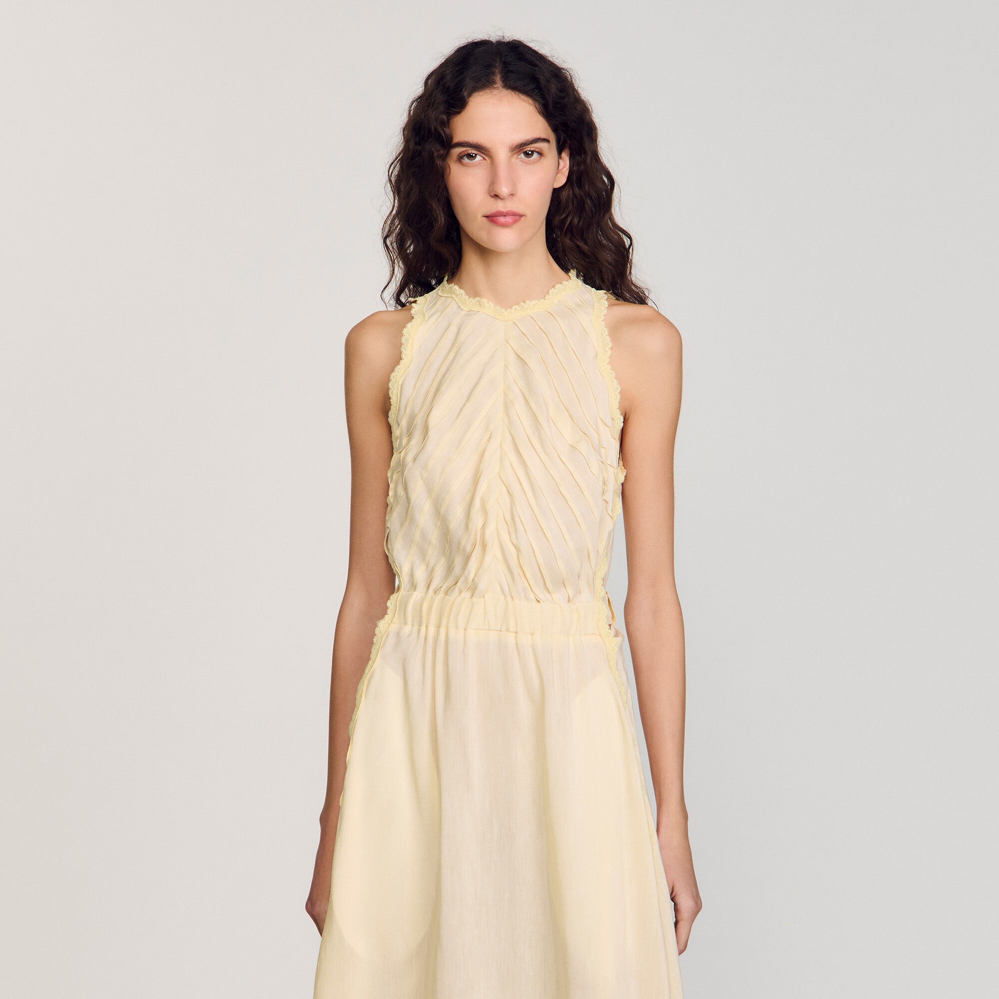 MAXI DRESS WITH LACE DETAILS - 4