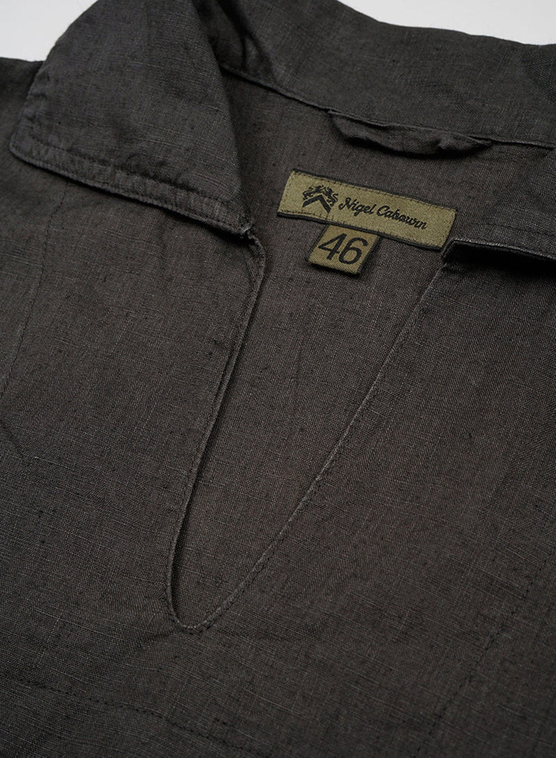 French Pullover Shirt Hemp in Charcoal Grey 6