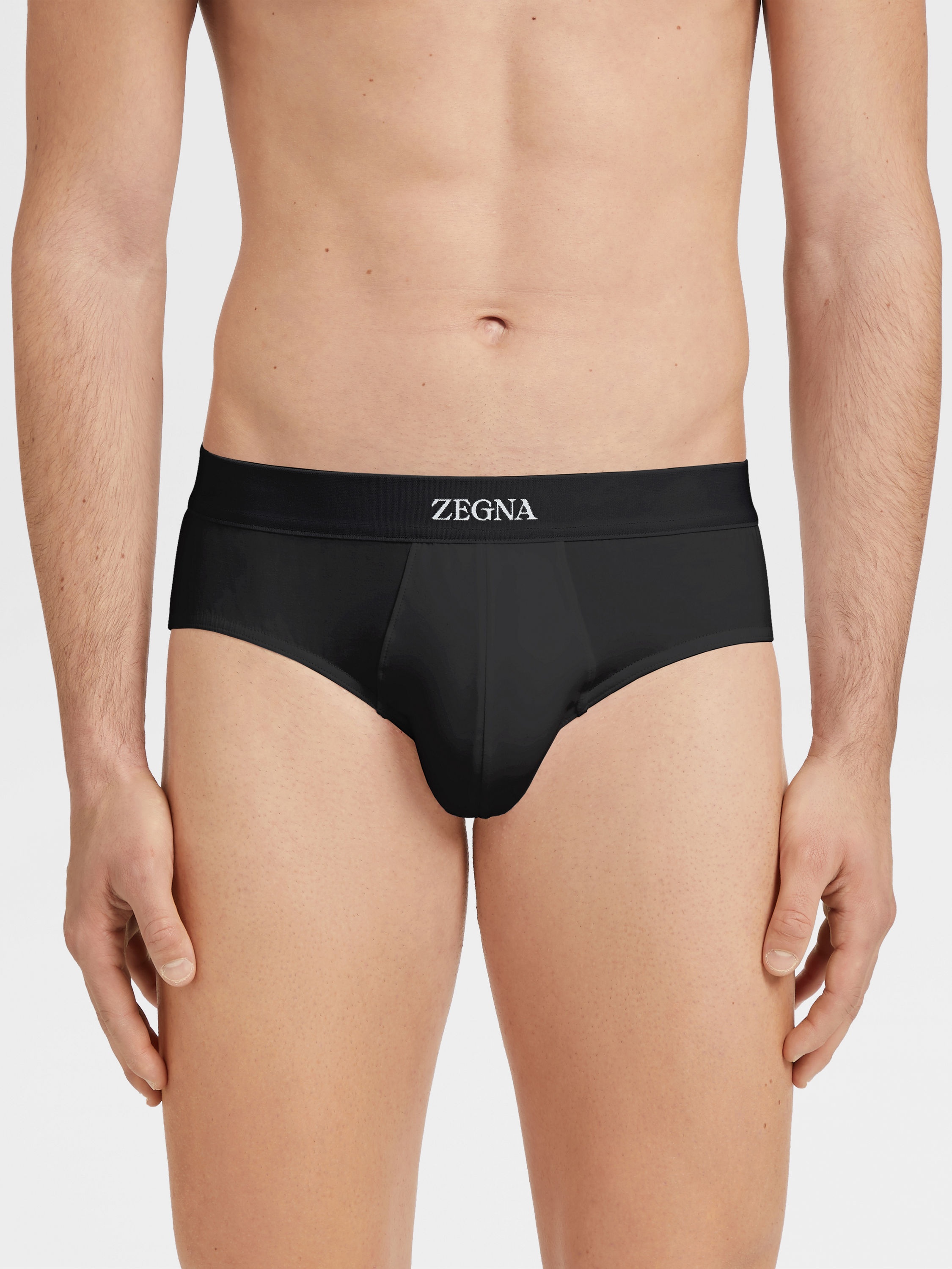 BLACK STRETCH COTTON MIDI BRIEF - 2