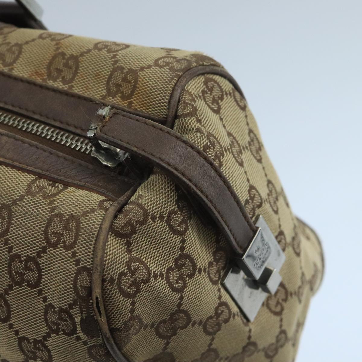 GUCCI GG Canvas Hand Bag Beige Brown Silver 000 000 - 8