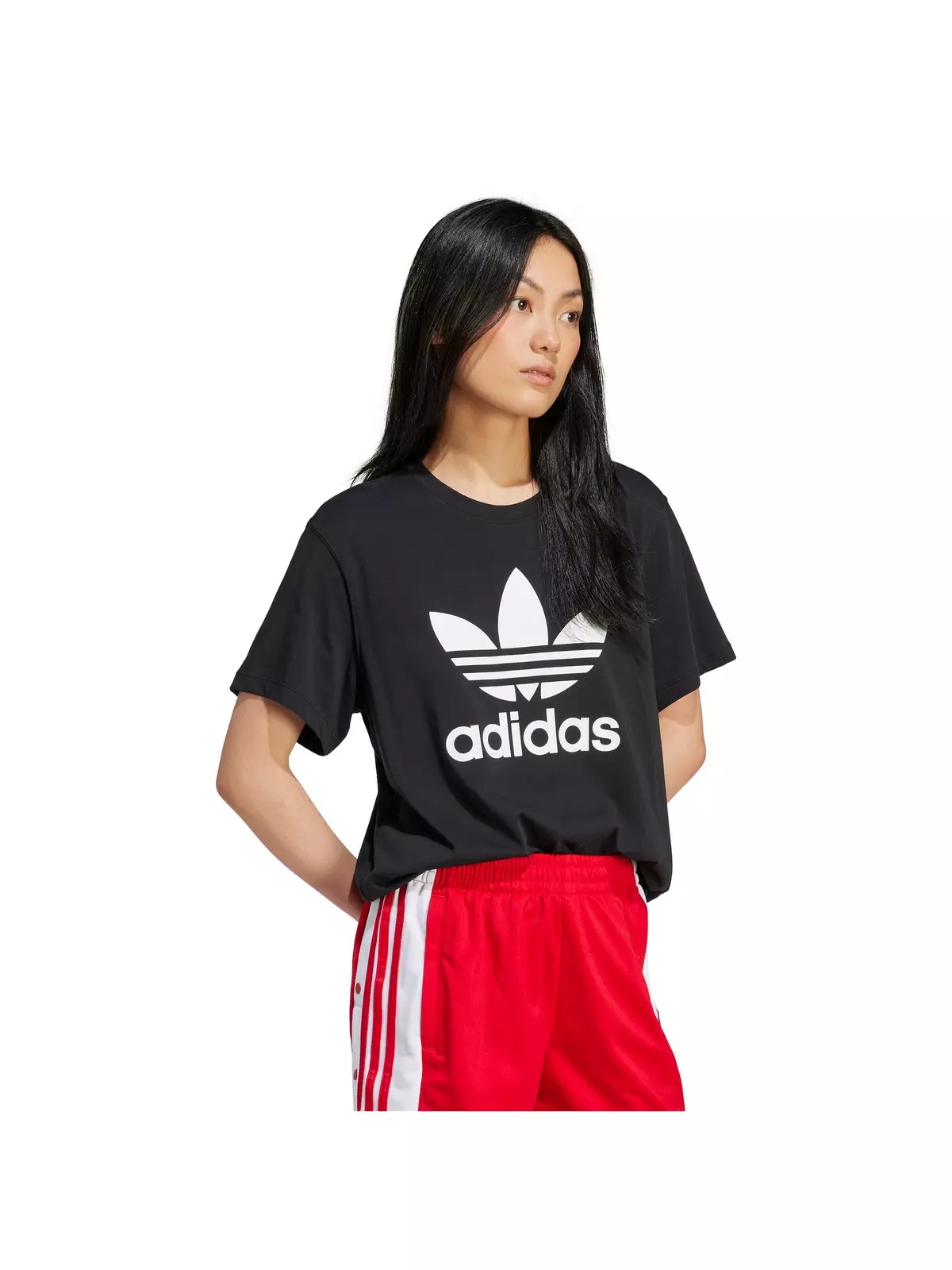 Originals Women's Adicolor Trefoil 3-Stripes T-Shirt -Black - 5