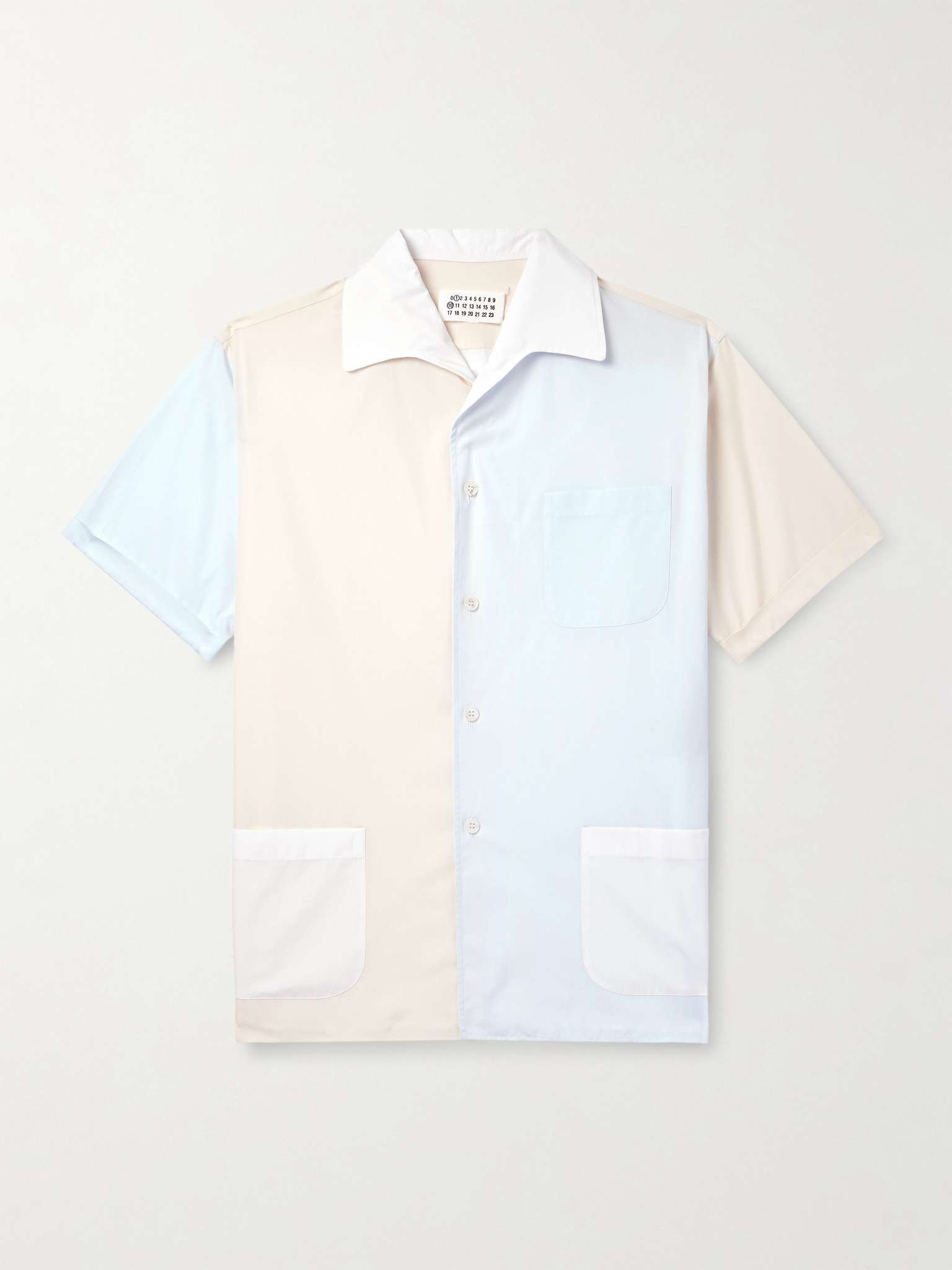 Camp-Collar Colour-Block Cotton-Poplin Shirt - 1