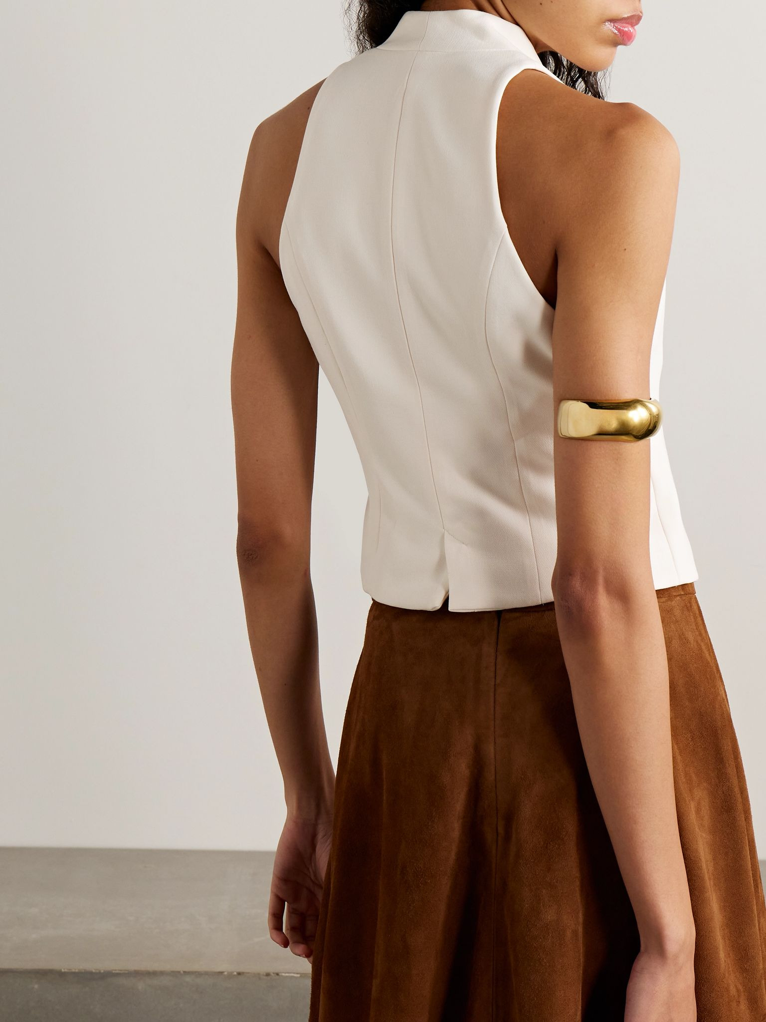 Stella crepe vest Ecru - 3