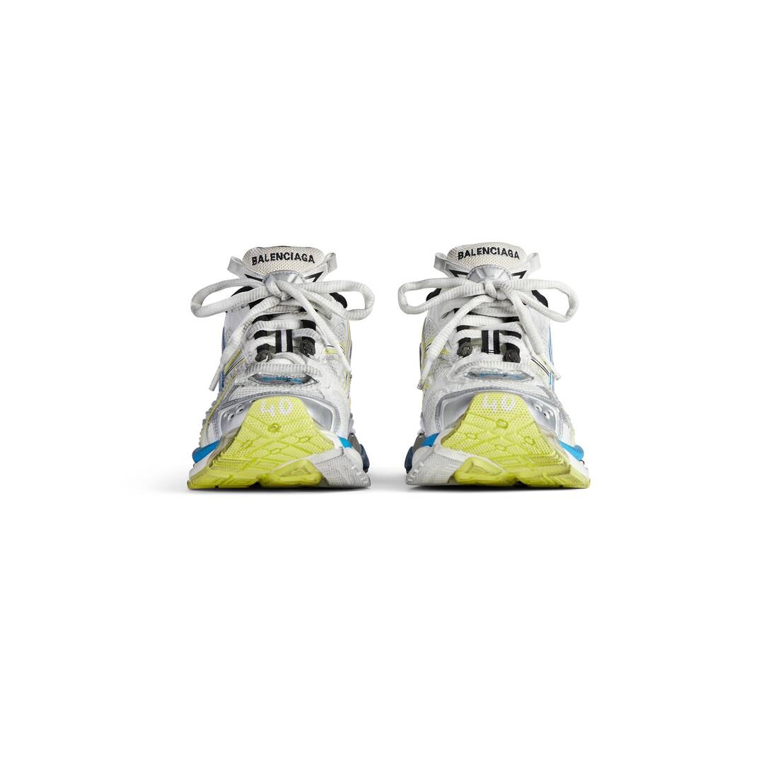 Men's Runner Sneaker  in White/yellow/blue - 3