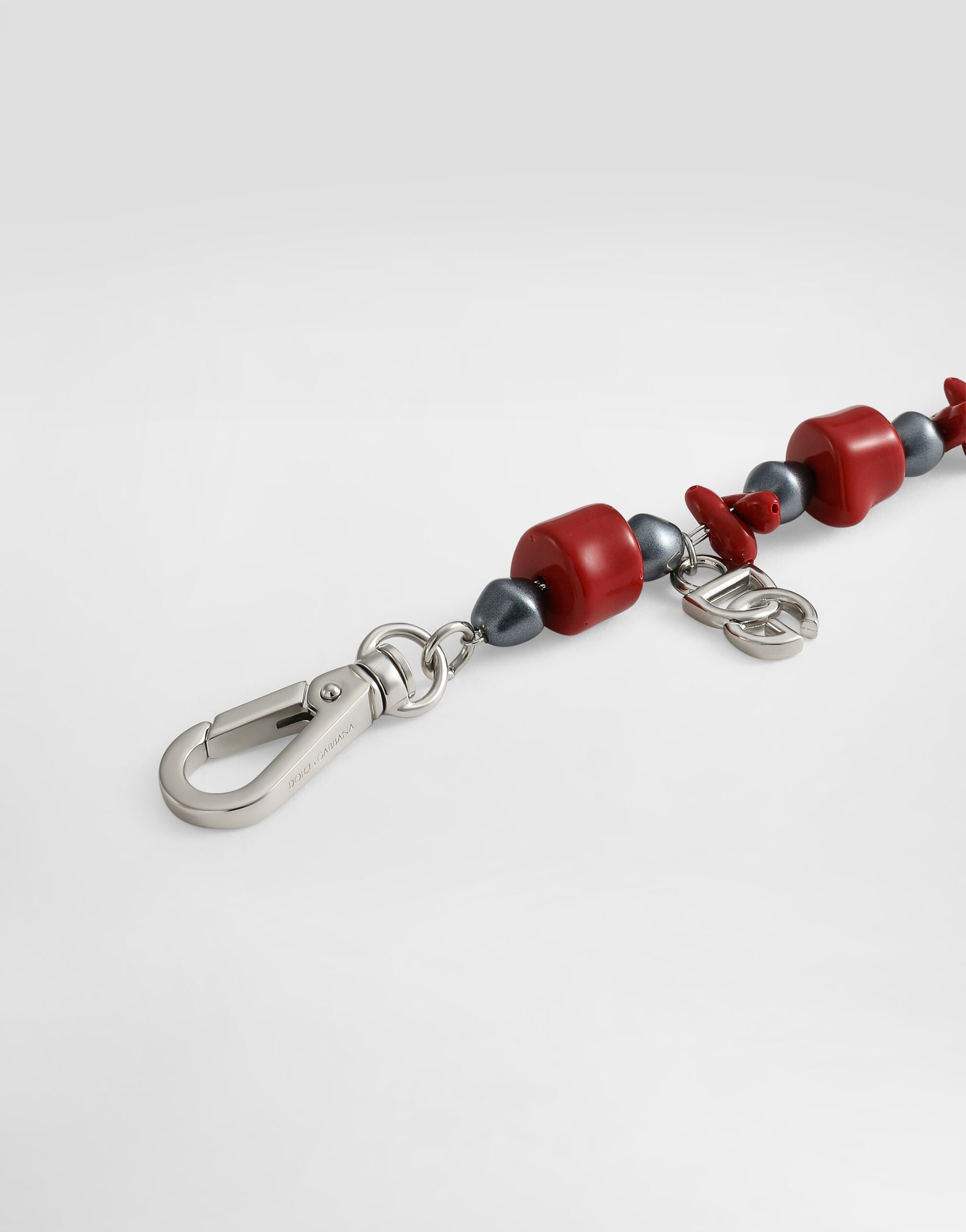 Metal bracelet with coral details and logo - 3