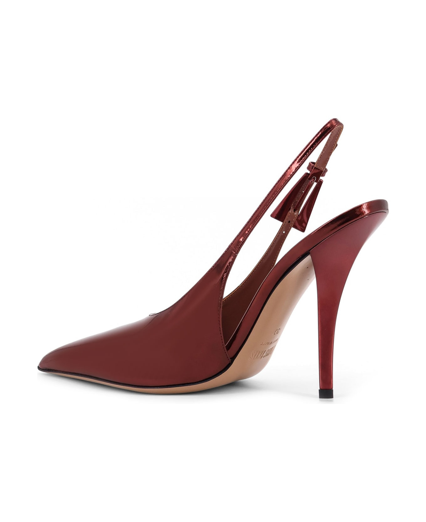 Jessica Slingback Mirror Leather Pumps - 3