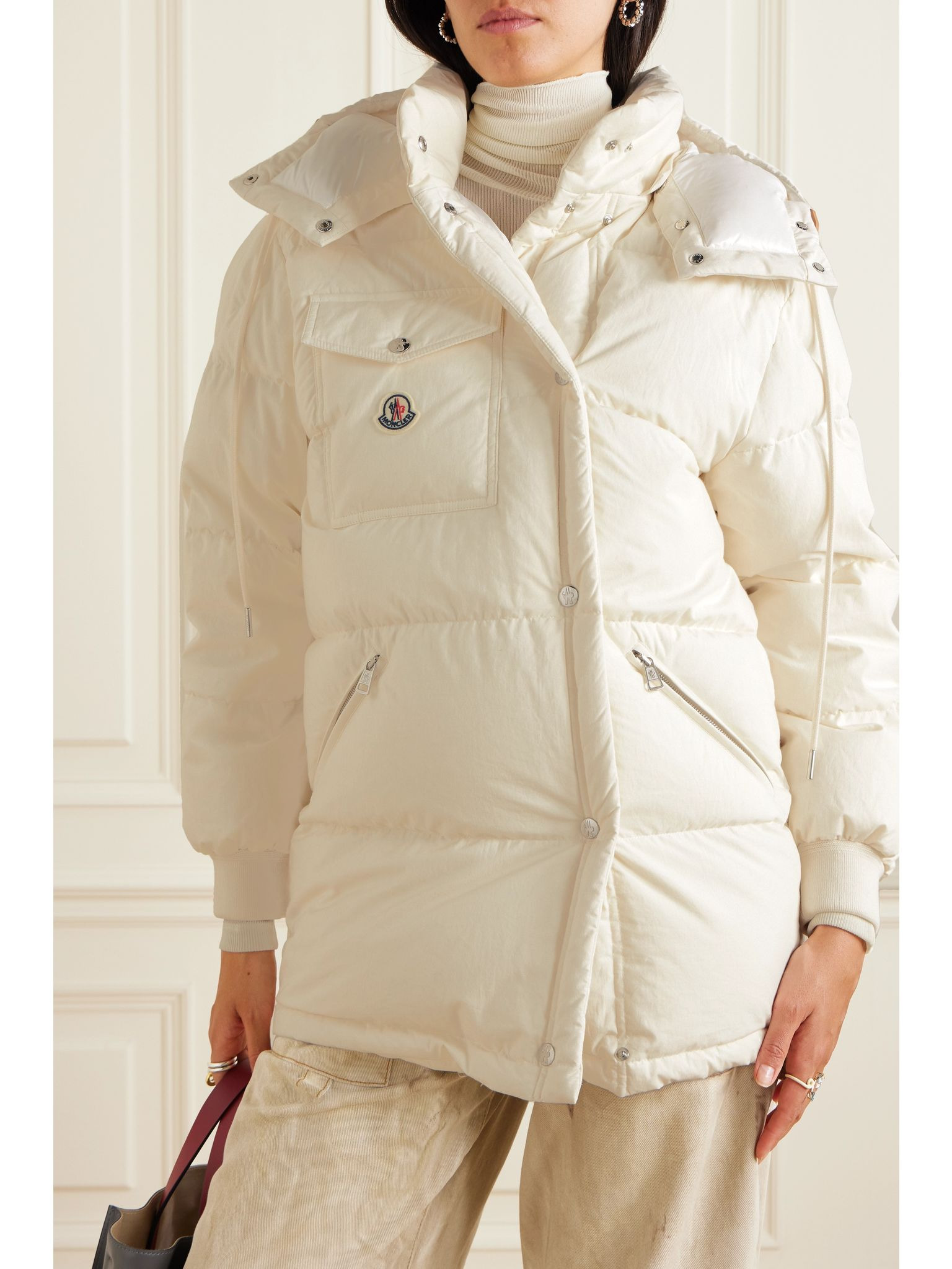 Karakorum hooded quilted cotton down jacket White - 3