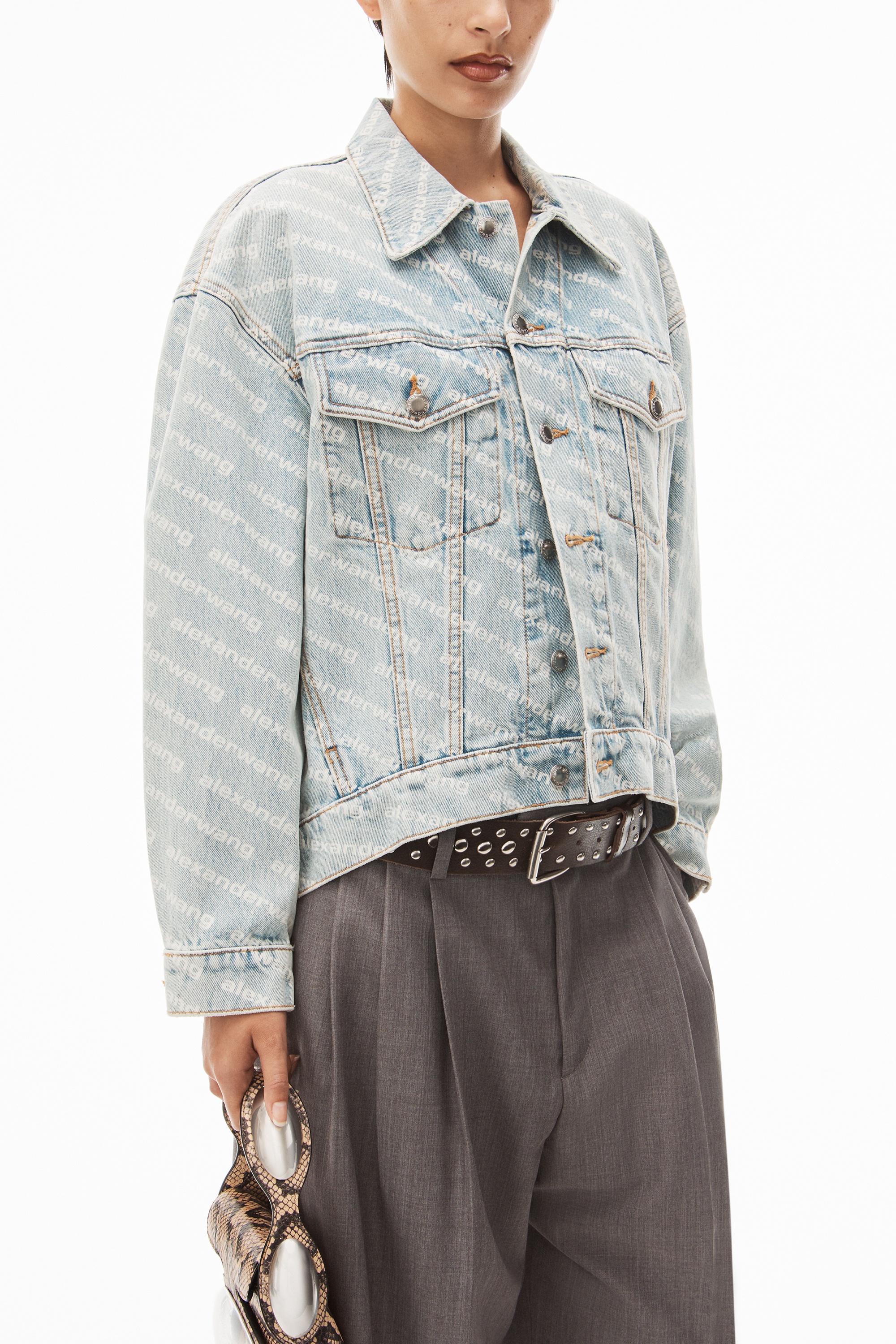 FALLING BACK LOGO JACKET IN DENIM - 3