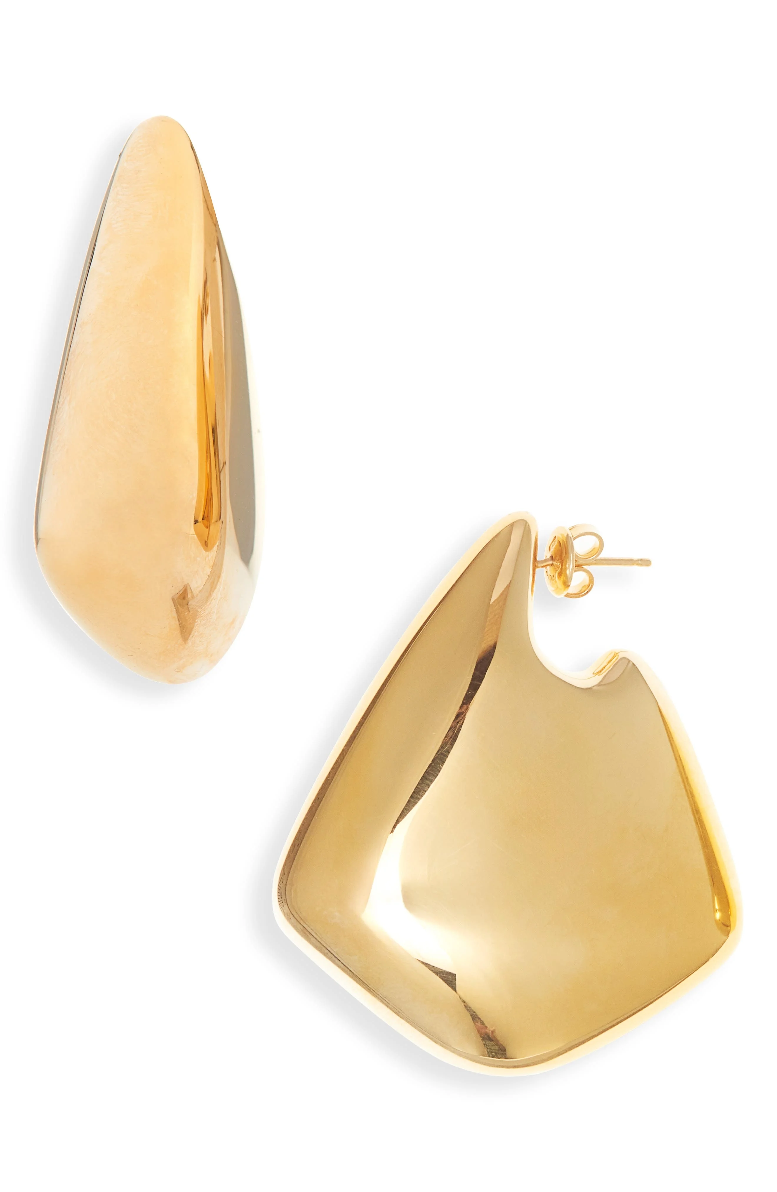 Bottega Veneta Small Vahuo Fin Earrings in 8120 Yellow Gold at Nordstrom - 1