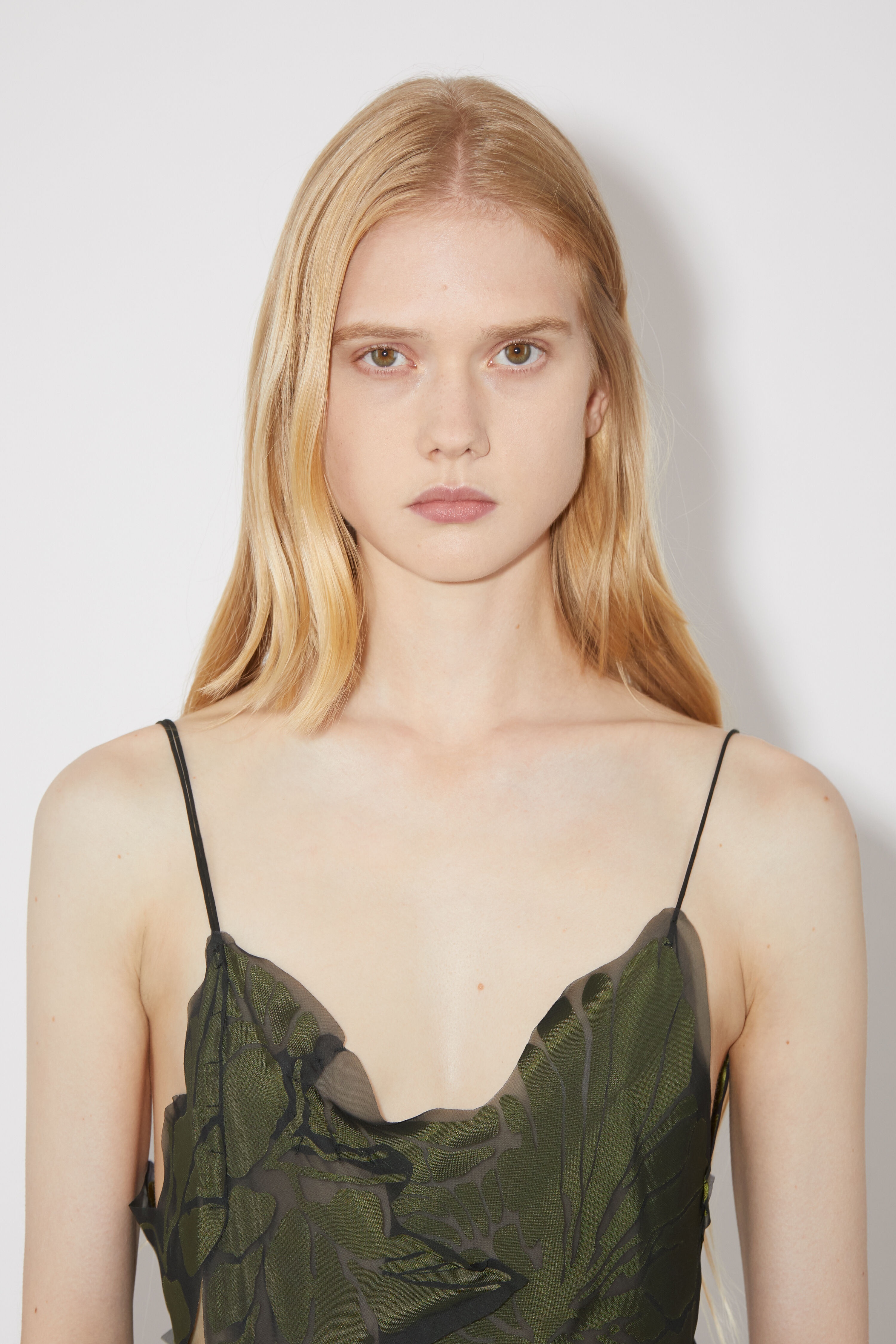 Patchwork strap dress - Black/green - 6