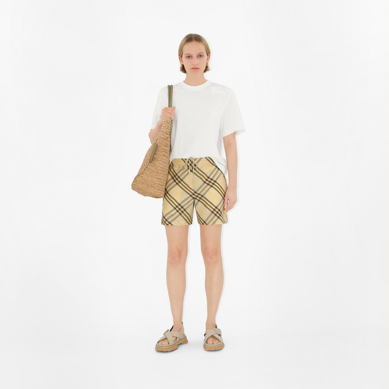 Burberry Check Linen Shorts outlook