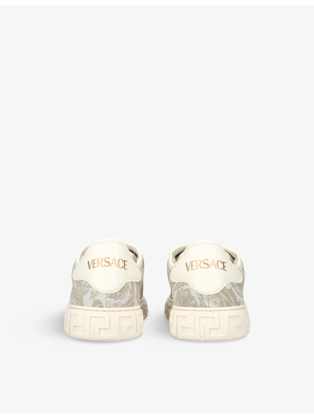 Baroque graphic-pattern canvas low-top trainers - 4