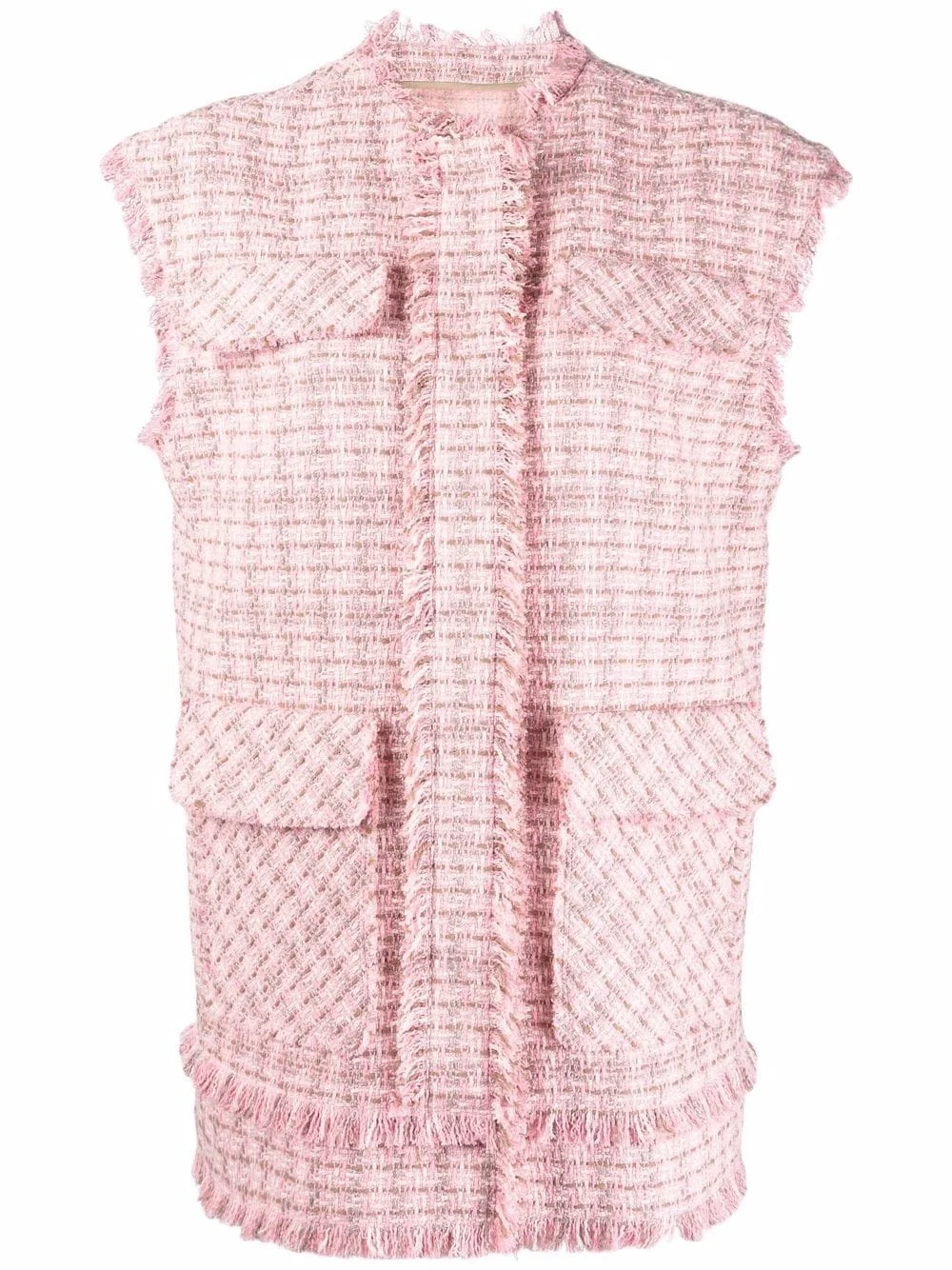 tweed fringe gilet - 1