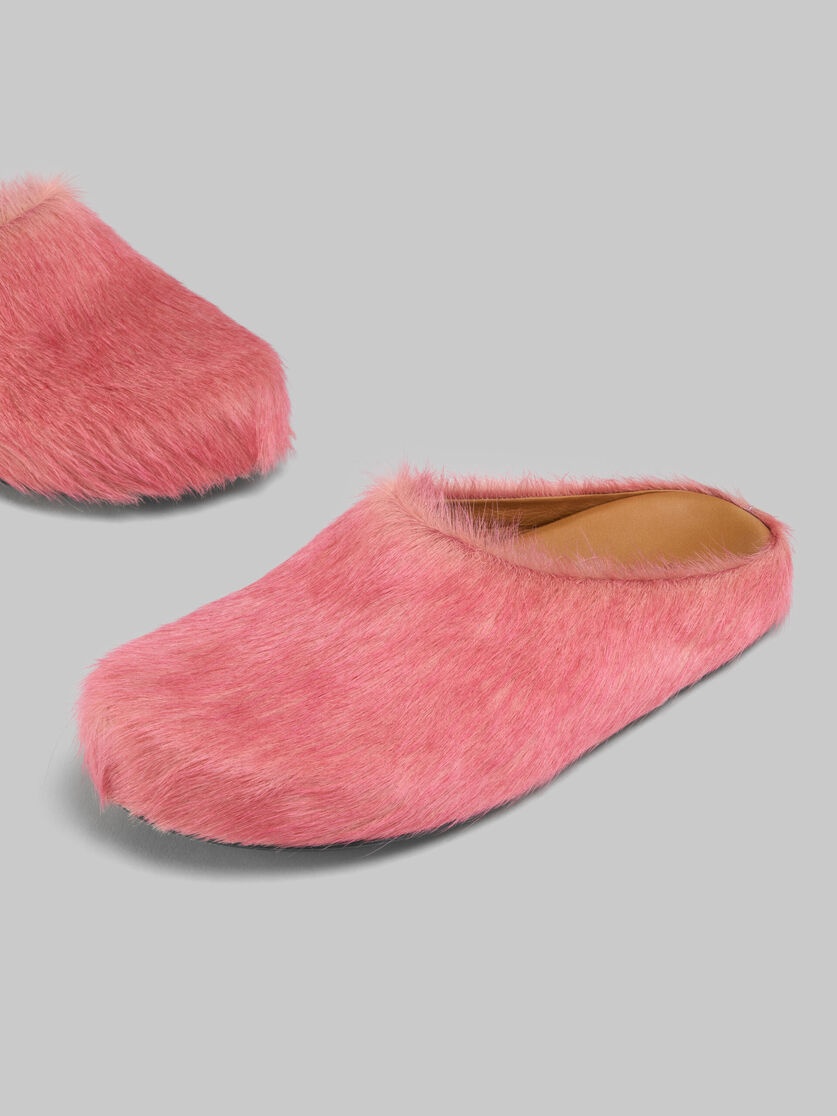 PINK LONG-HAIR CALFSKIN FUSSBETT SABOT - 5
