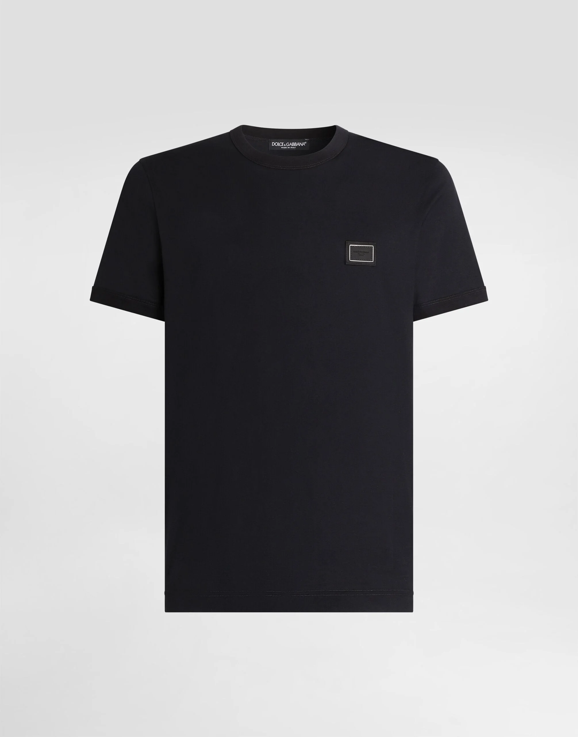 Cotton t-shirt with logo plate - 1