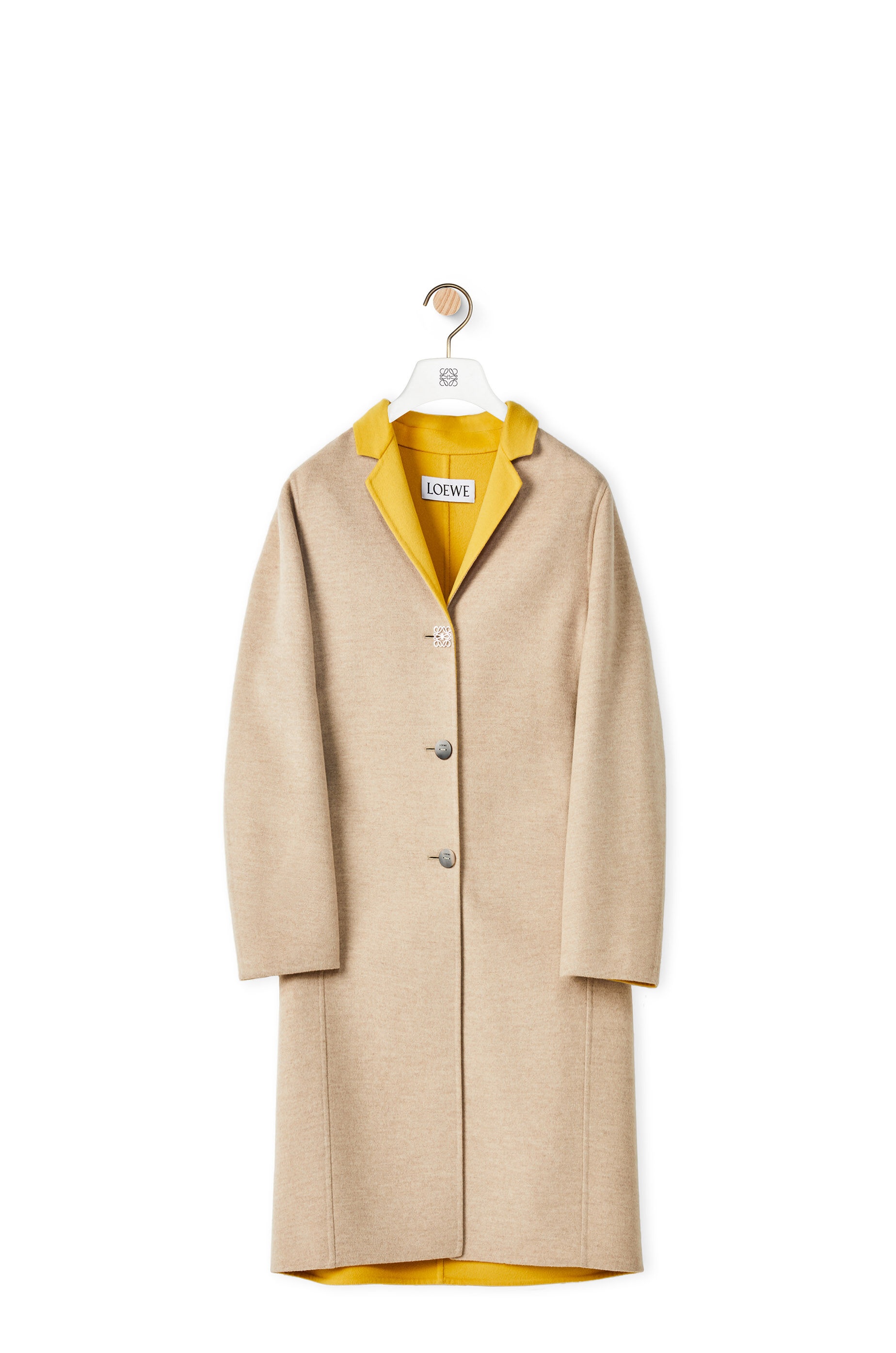 Anagram bi-colour coat in wool and cashmere - 1