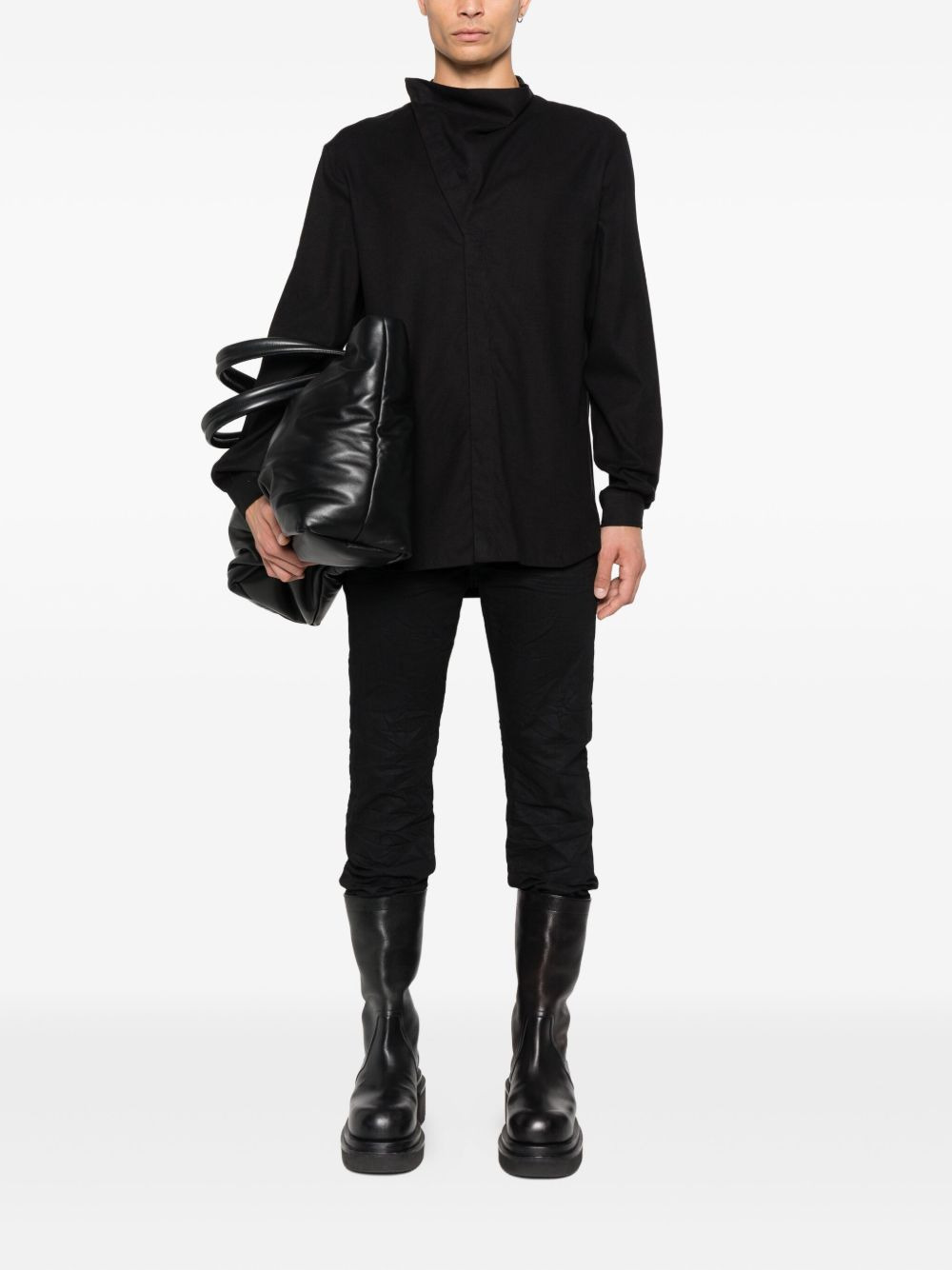high-neck long-sleeve shirt - 2