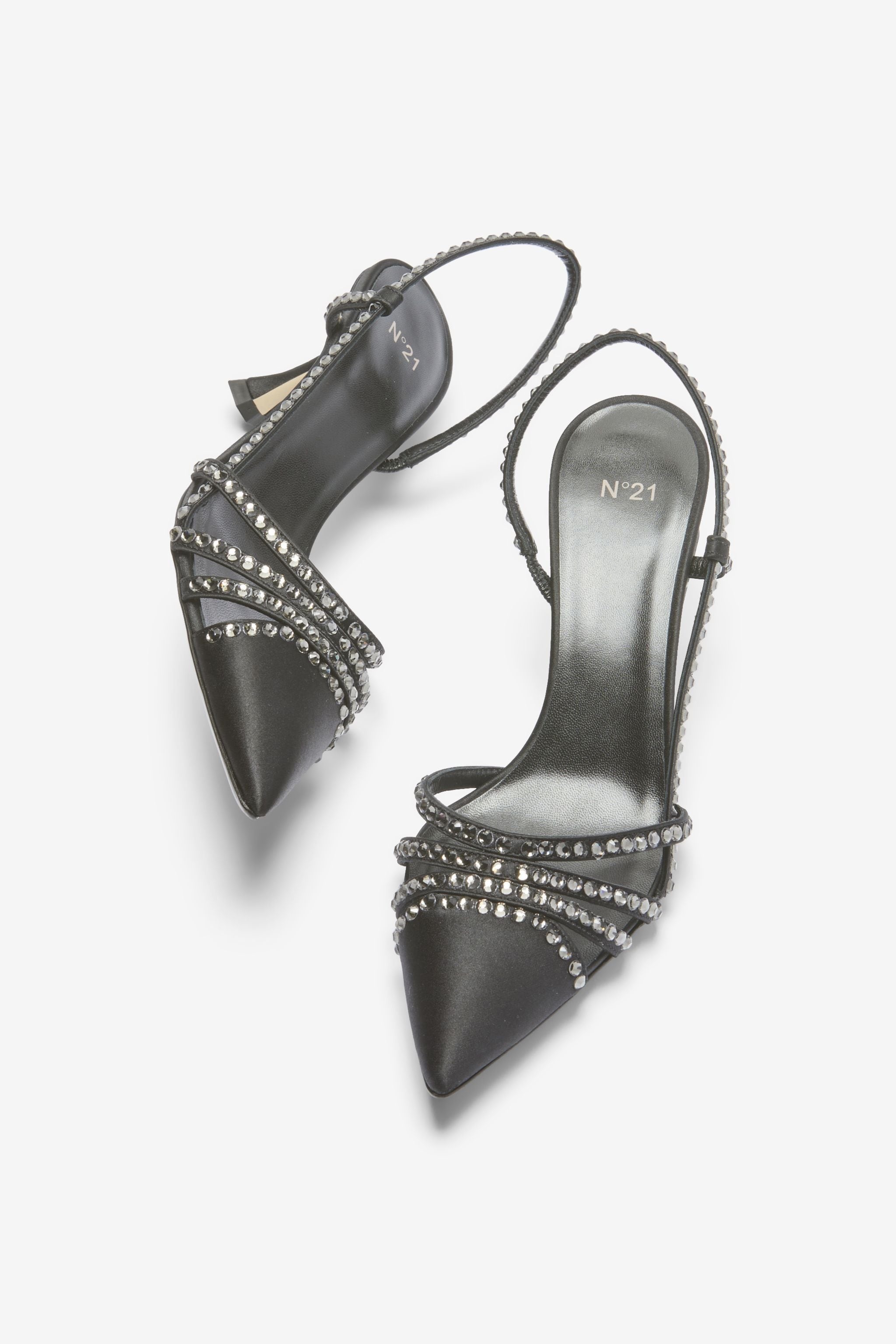 CRYSTAL SATIN PUMPS - 4