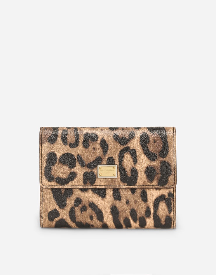 Leopard-print Crespo zip-around wallet with branded plate - 1