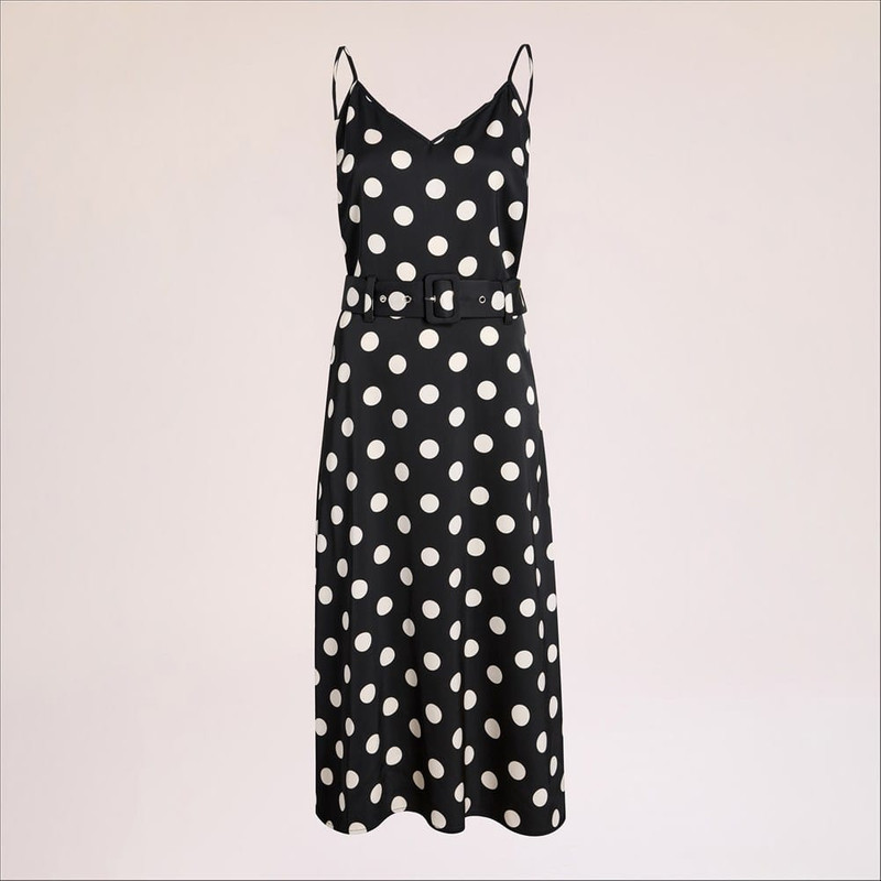 Belted Dot Maxi Dress 1