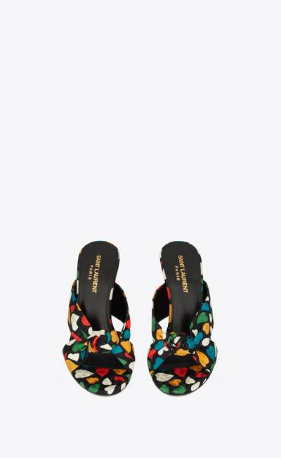 SAINT LAURENT bianca heeled mules in heart jacquard outlook