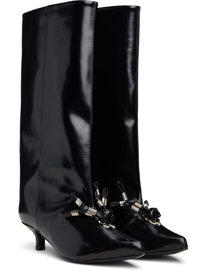 Black Leather Tall Boots 4