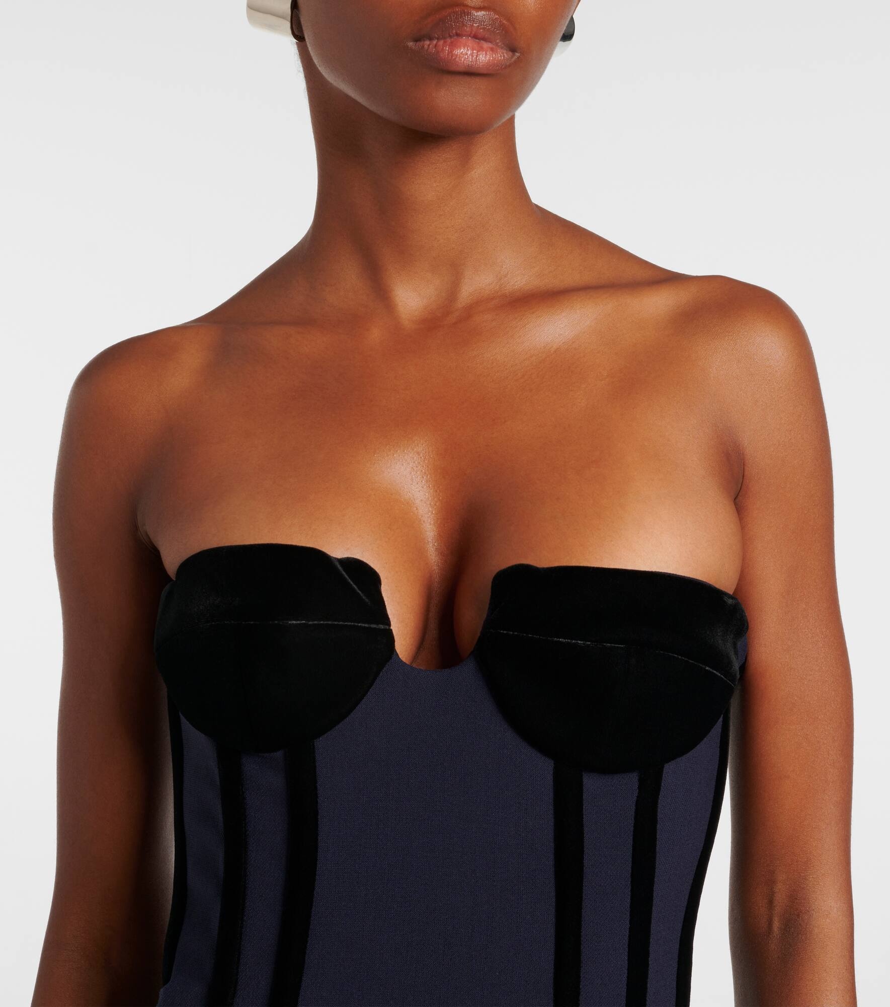 Anemone wool-blend bustier midi dress - 4