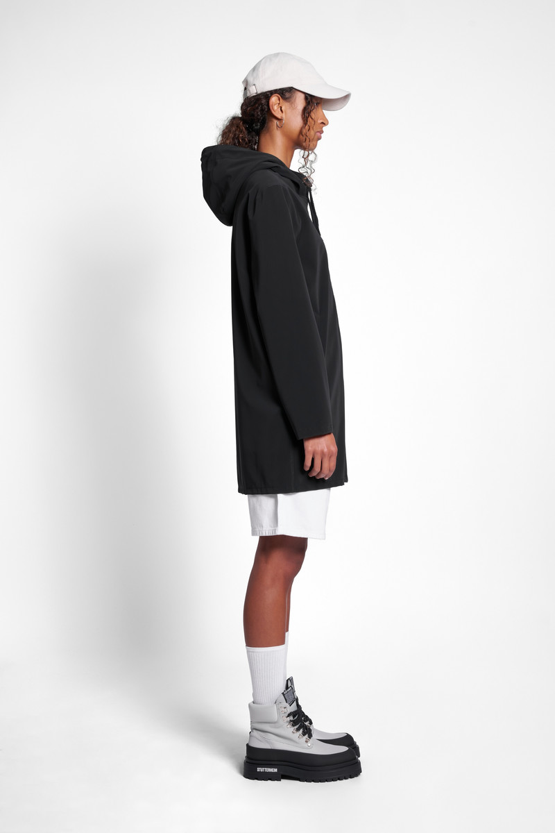 Stockholm Lightweight Matte Zip Raincoat Black 3