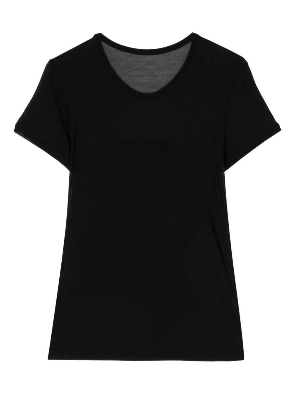 draped-panel cotton T-shirt - 2