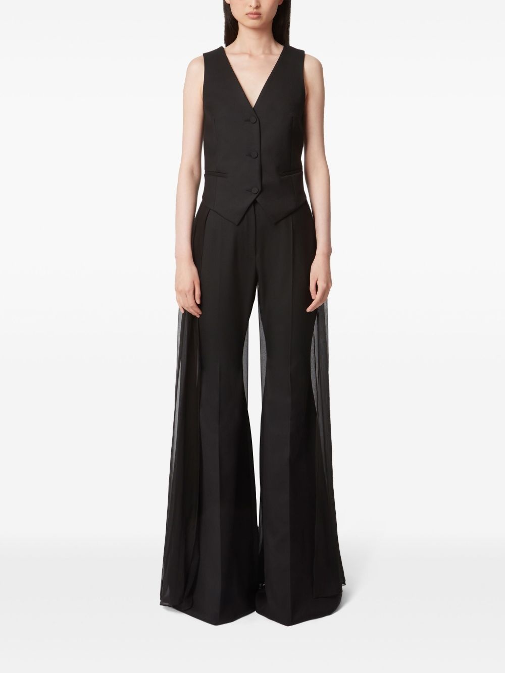 wool gabardine flared trousers - 2