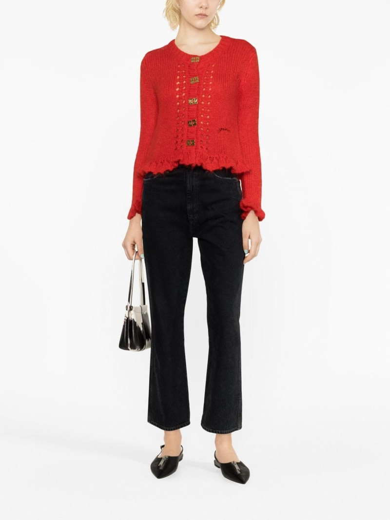 GANNI Mohair butterfly-button cardigan outlook
