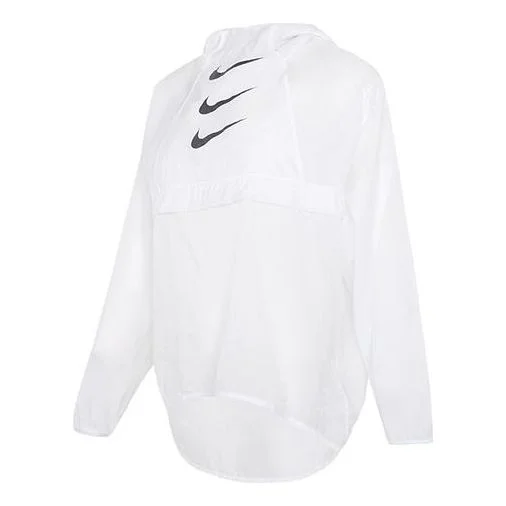 (WMNS) Nike AS W NK Run DVN PO PCKBL JKT Jacket White DA1277-100 - 1