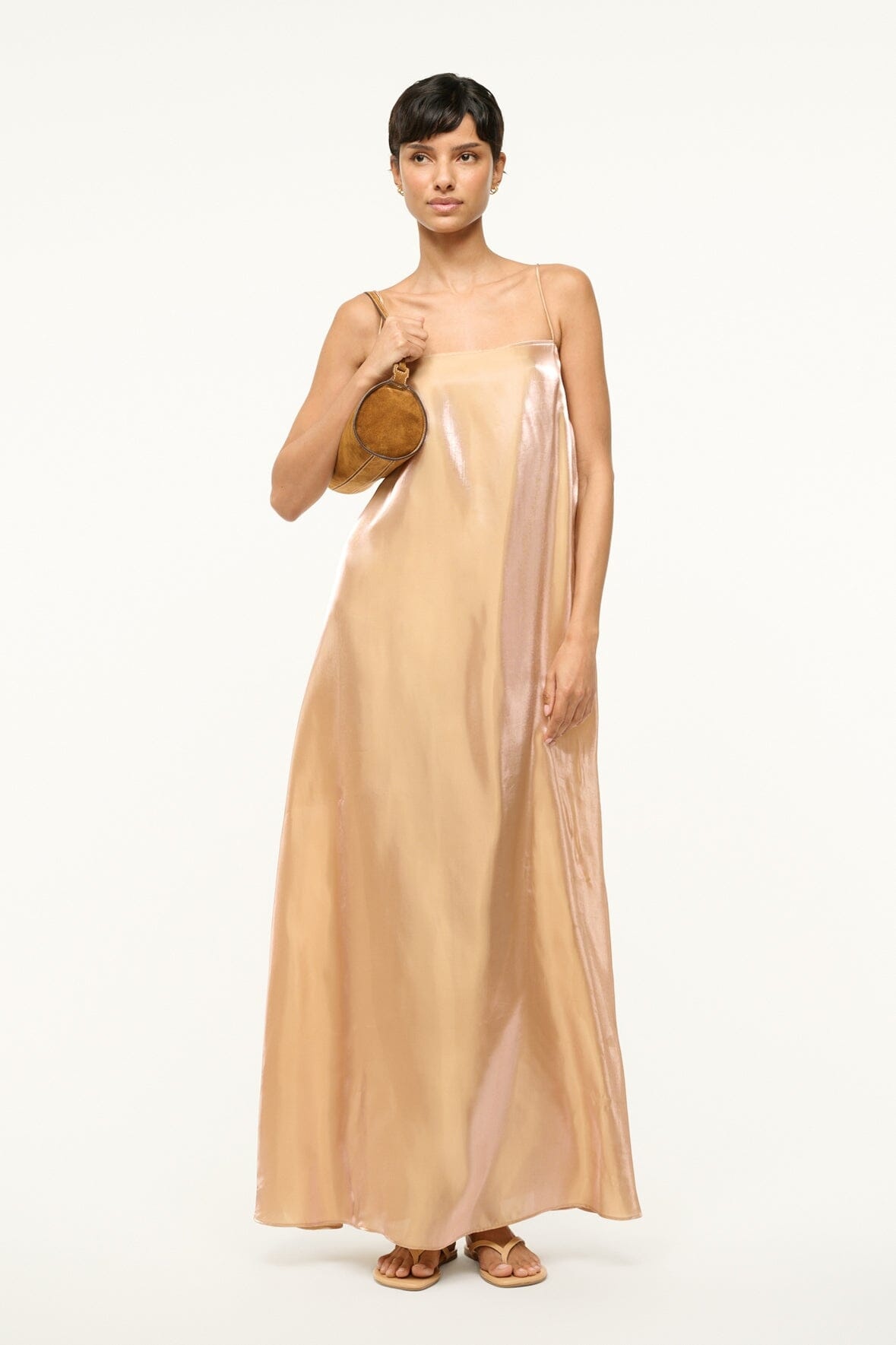 STAUD DELFINA DRESS ROSE GOLD - 5
