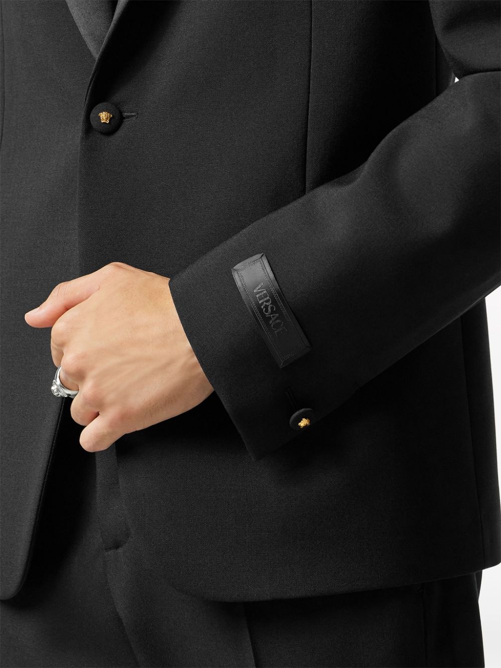 Duchesse satin-trim single-breasted blazer - 5