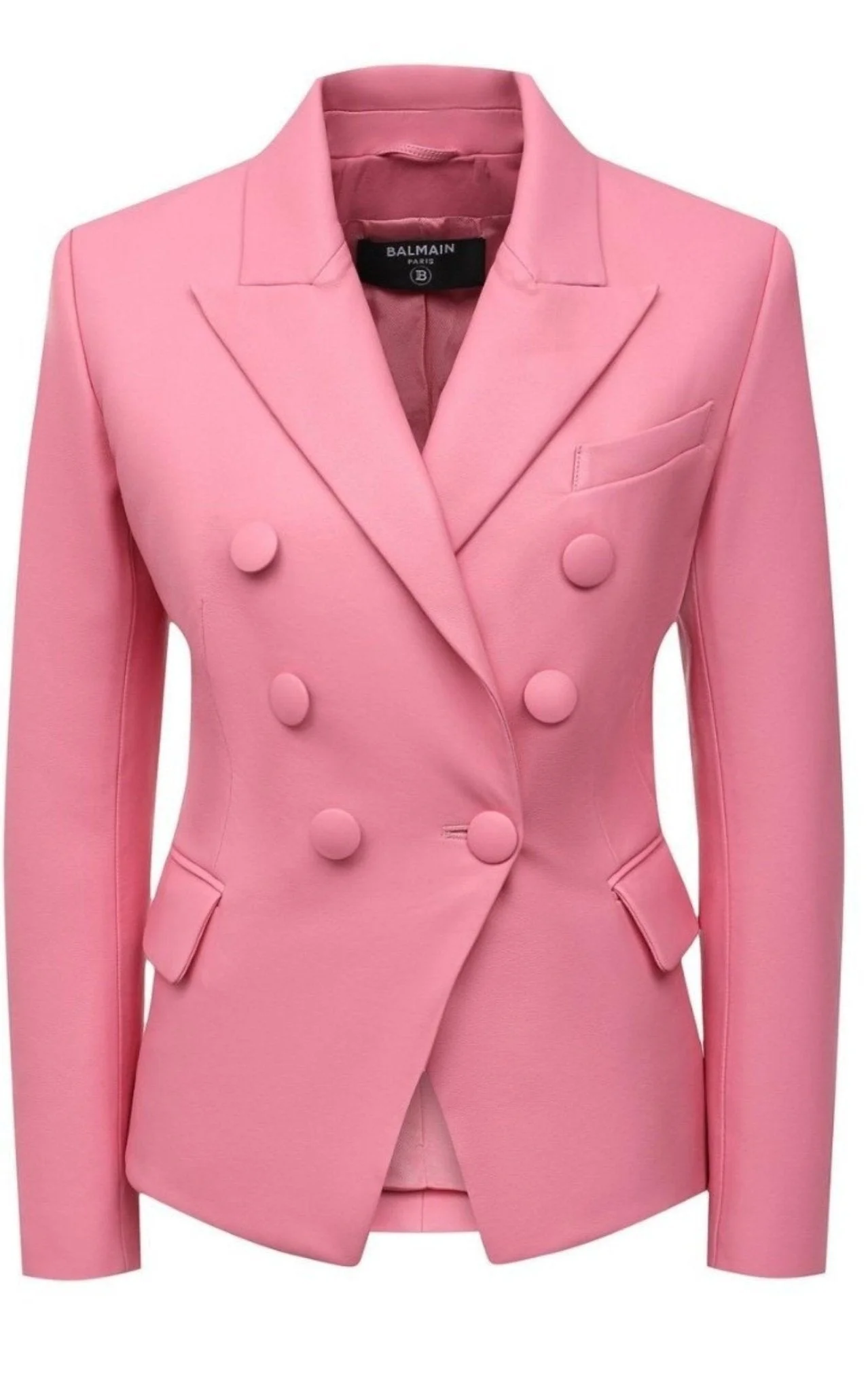 Double-Breasted Leather Blazer - 1