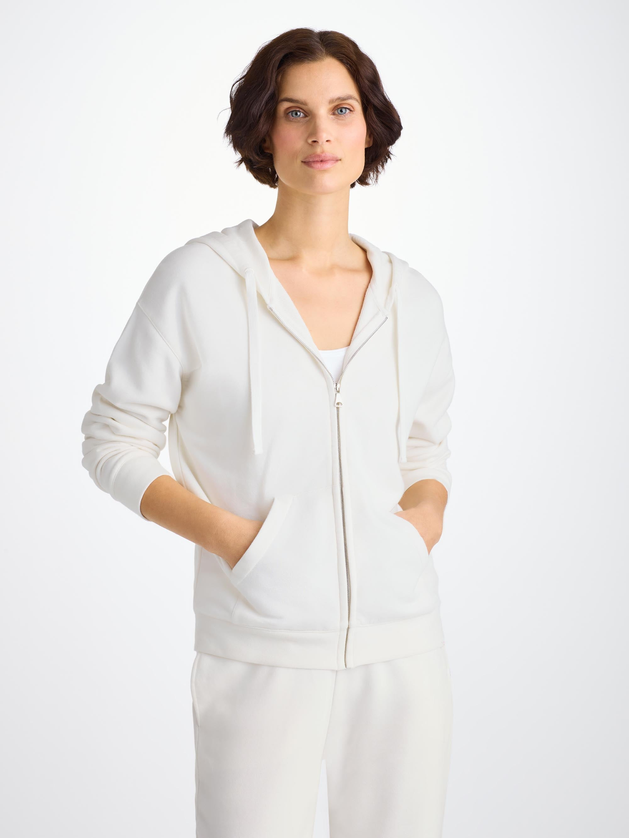 Women's Hoodie Quinn Cotton Modal White - 2