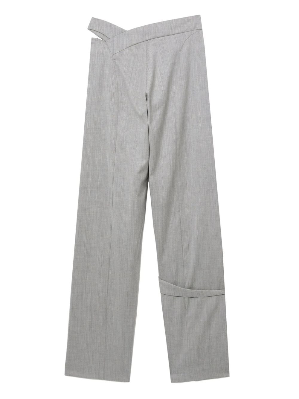 wool asymmetric trousers - 6