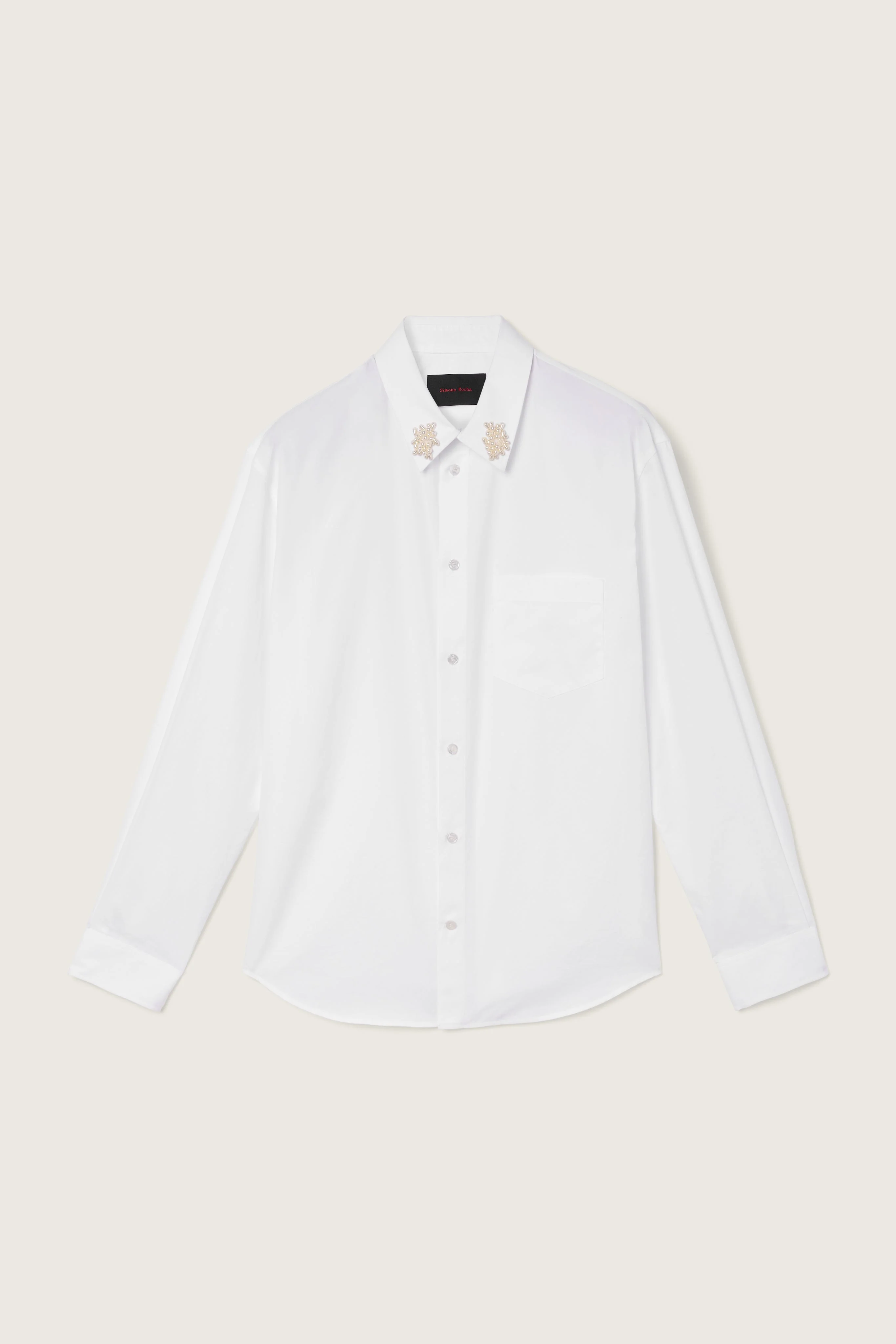 Beaded Flower Cluster Classic Shirt - 1