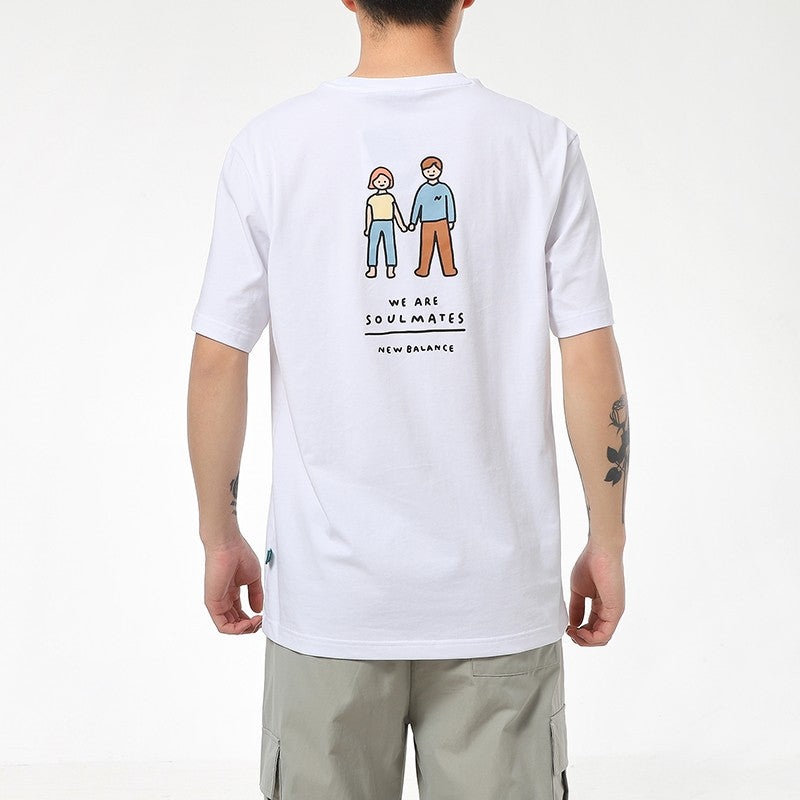 New Balance Men's New Balance x ZERO PER ZERO Crossover Limited Cartoon Character Short Sleeve White - 4