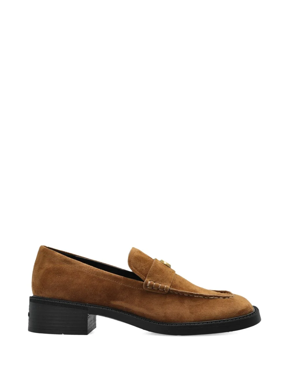block-heel suede loafers - 1